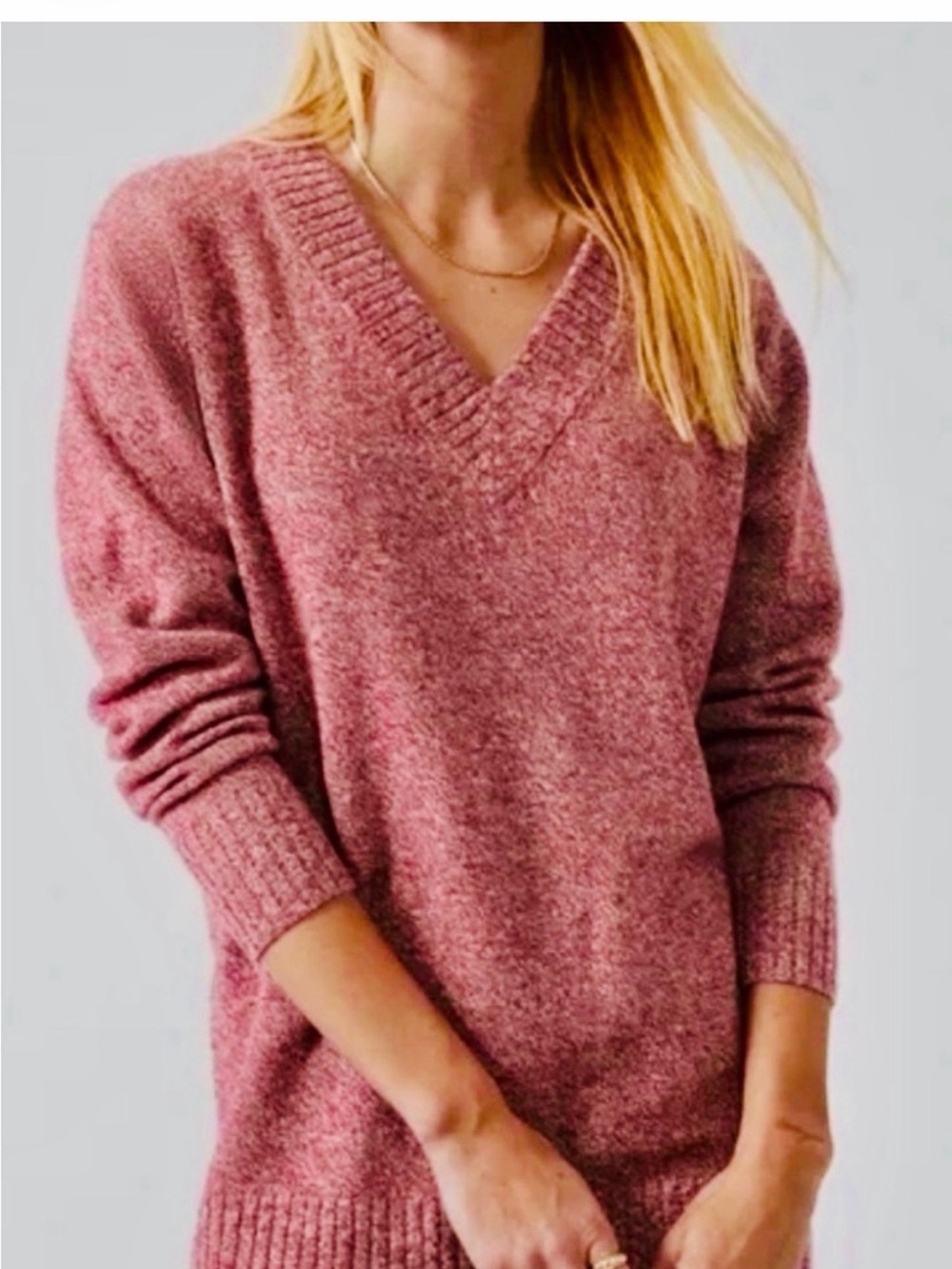 EUC Athleta Vital  V-neck wool/cashmere sweater